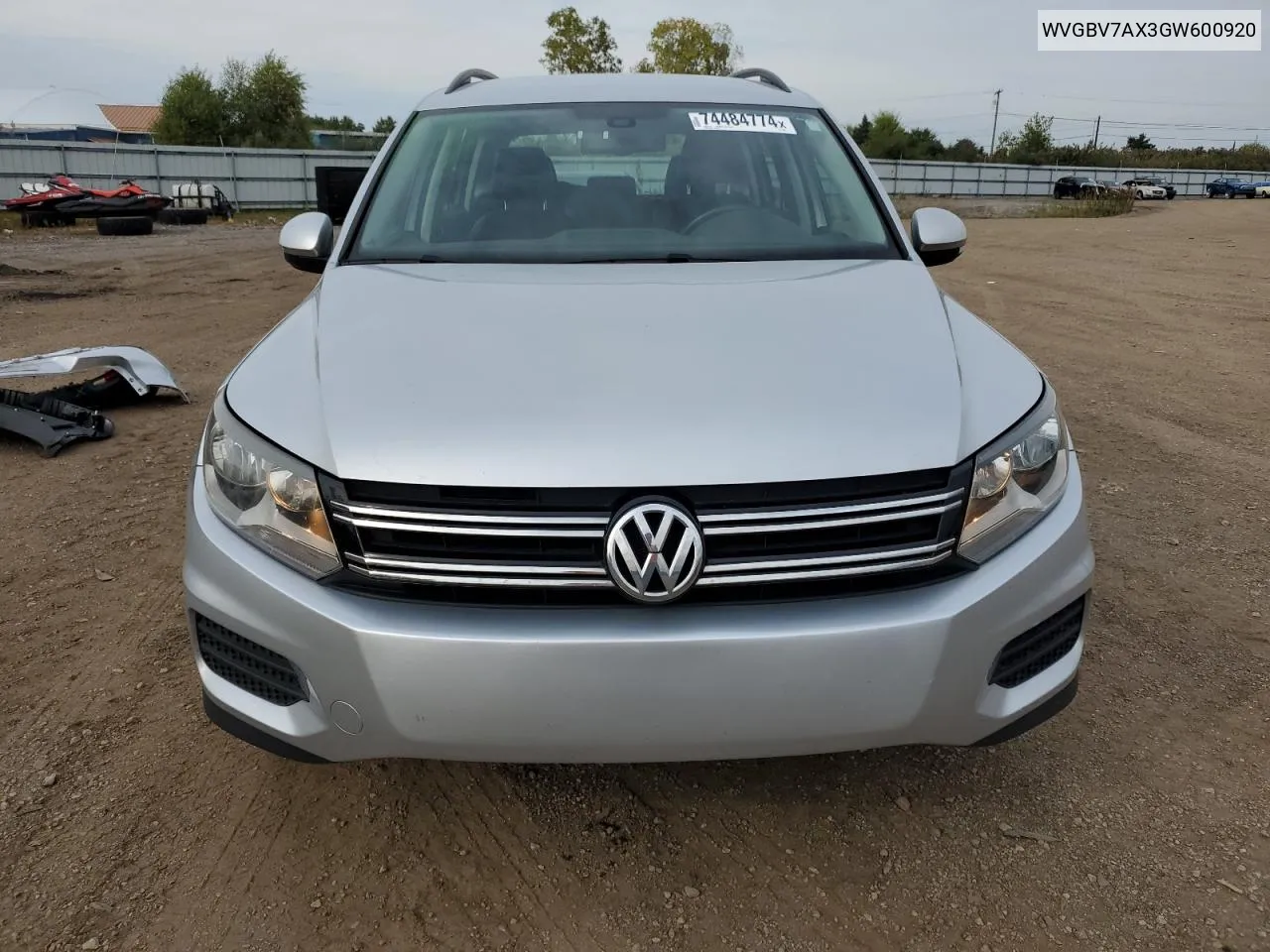 WVGBV7AX3GW600920 2016 Volkswagen Tiguan S