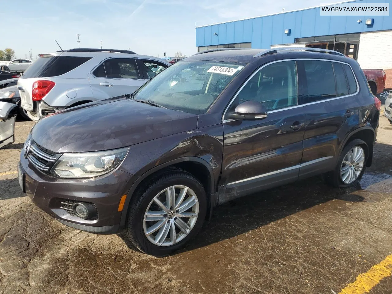 2016 Volkswagen Tiguan S VIN: WVGBV7AX6GW522584 Lot: 74610304