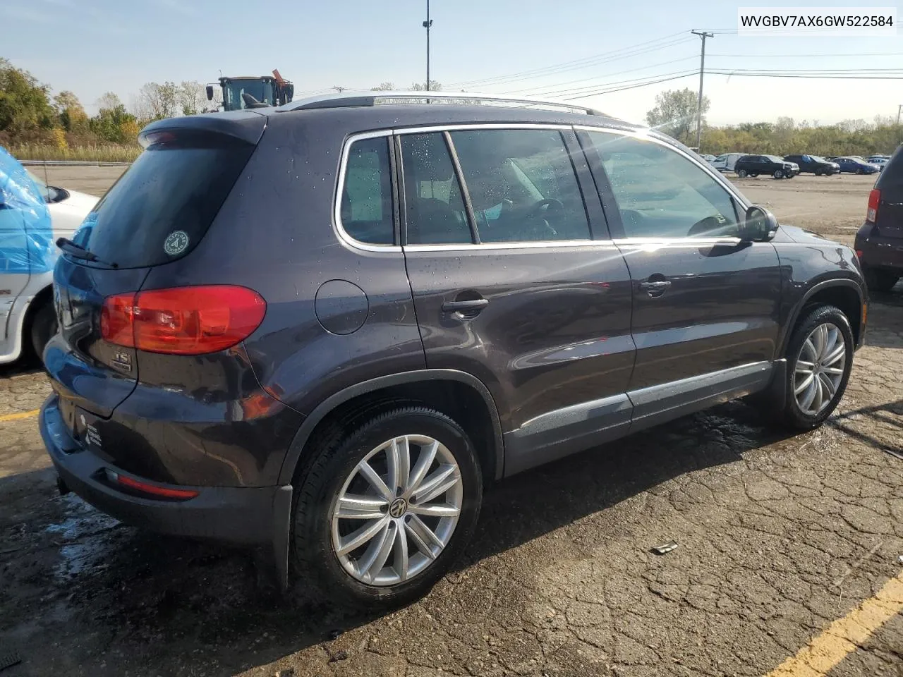 2016 Volkswagen Tiguan S VIN: WVGBV7AX6GW522584 Lot: 74610304