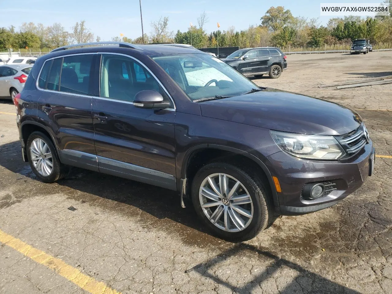 2016 Volkswagen Tiguan S VIN: WVGBV7AX6GW522584 Lot: 74610304