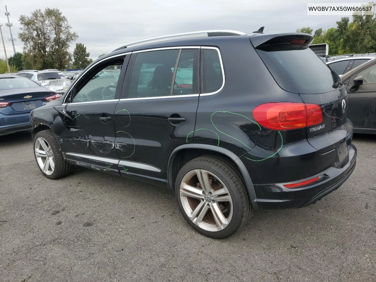 2016 Volkswagen Tiguan S VIN: WVGBV7AX5GW606637 Lot: 74683334