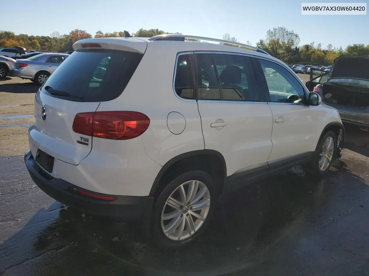 2016 Volkswagen Tiguan S VIN: WVGBV7AX3GW604420 Lot: 74833884