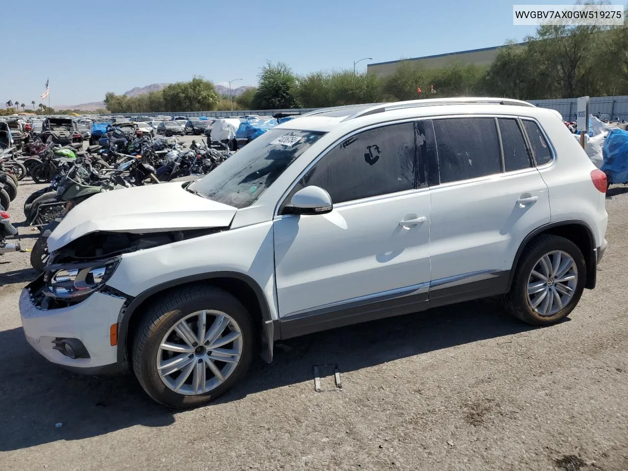 2016 Volkswagen Tiguan S VIN: WVGBV7AX0GW519275 Lot: 74836764