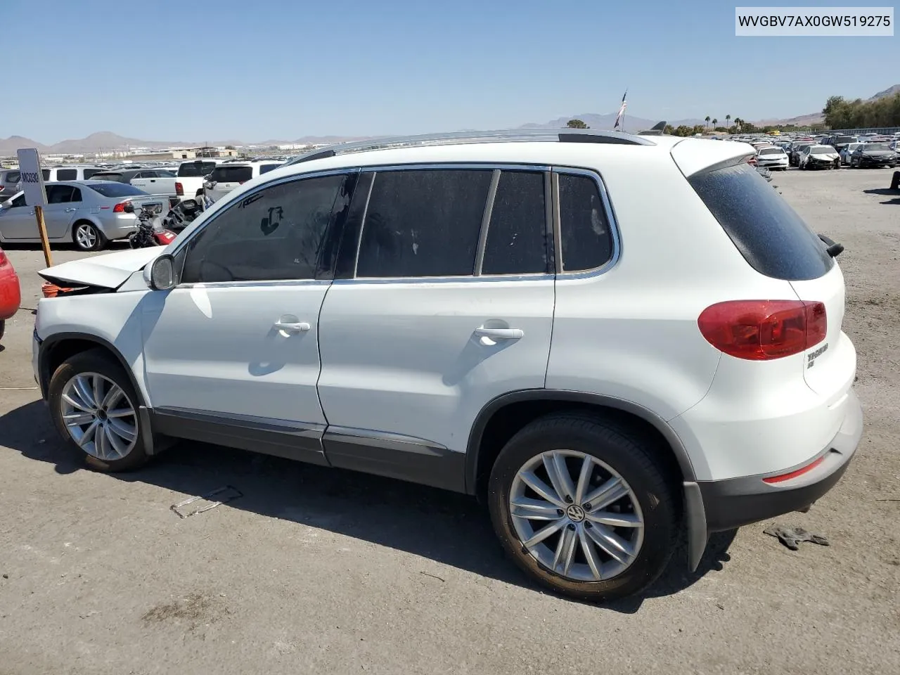 2016 Volkswagen Tiguan S VIN: WVGBV7AX0GW519275 Lot: 74836764