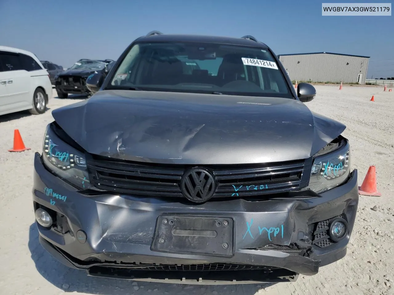 2016 Volkswagen Tiguan S VIN: WVGBV7AX3GW521179 Lot: 74841214