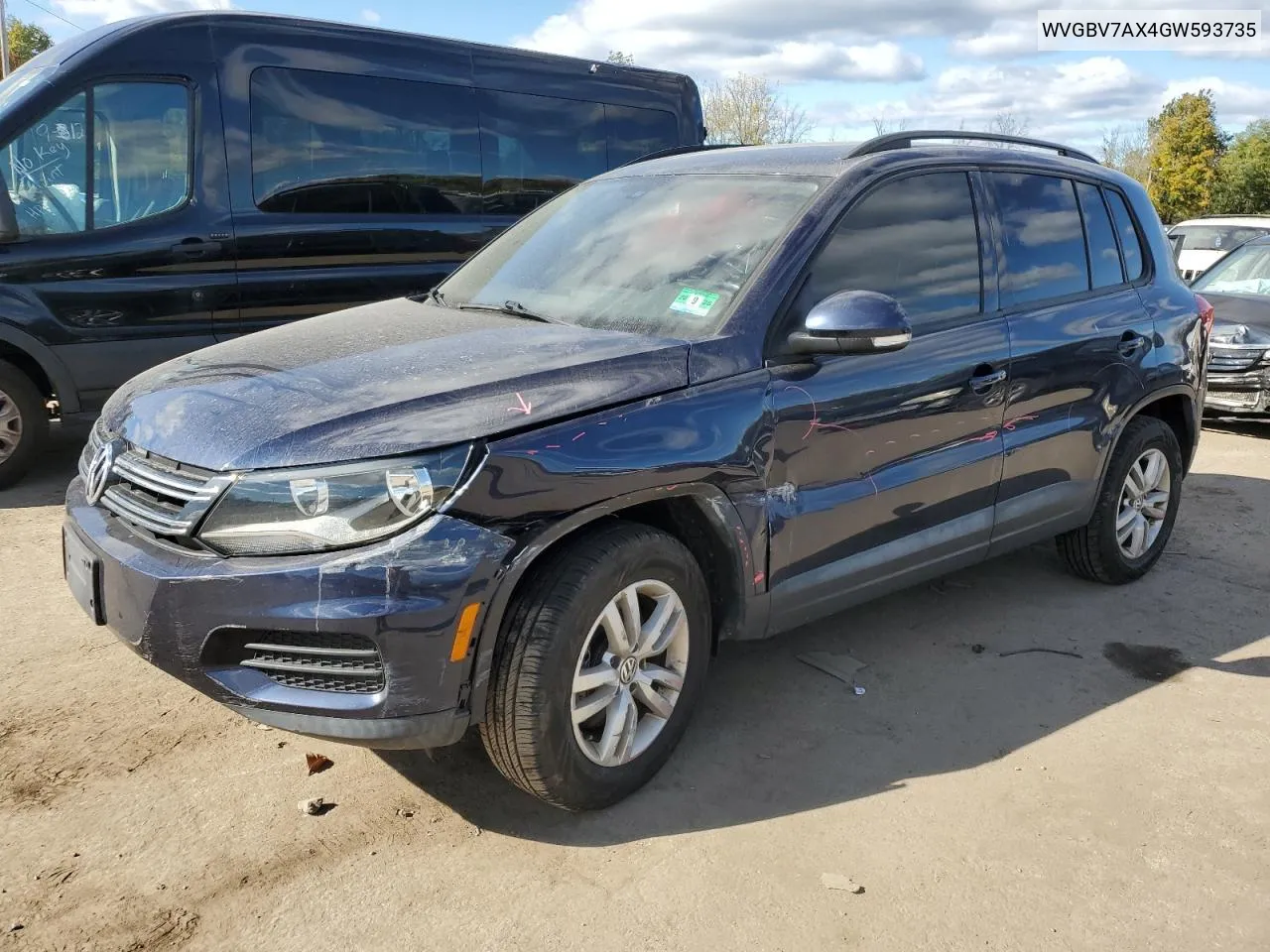 2016 Volkswagen Tiguan S VIN: WVGBV7AX4GW593735 Lot: 74843724