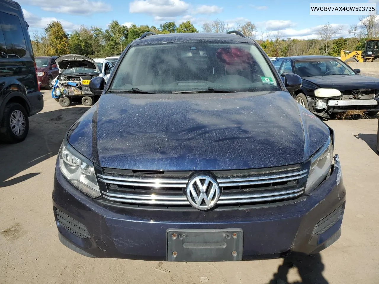 2016 Volkswagen Tiguan S VIN: WVGBV7AX4GW593735 Lot: 74843724