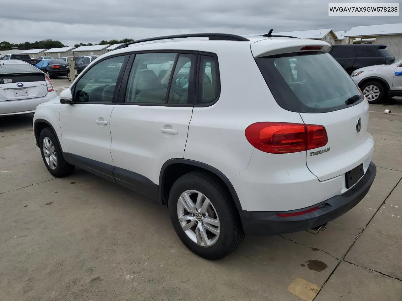 WVGAV7AX9GW578238 2016 Volkswagen Tiguan S