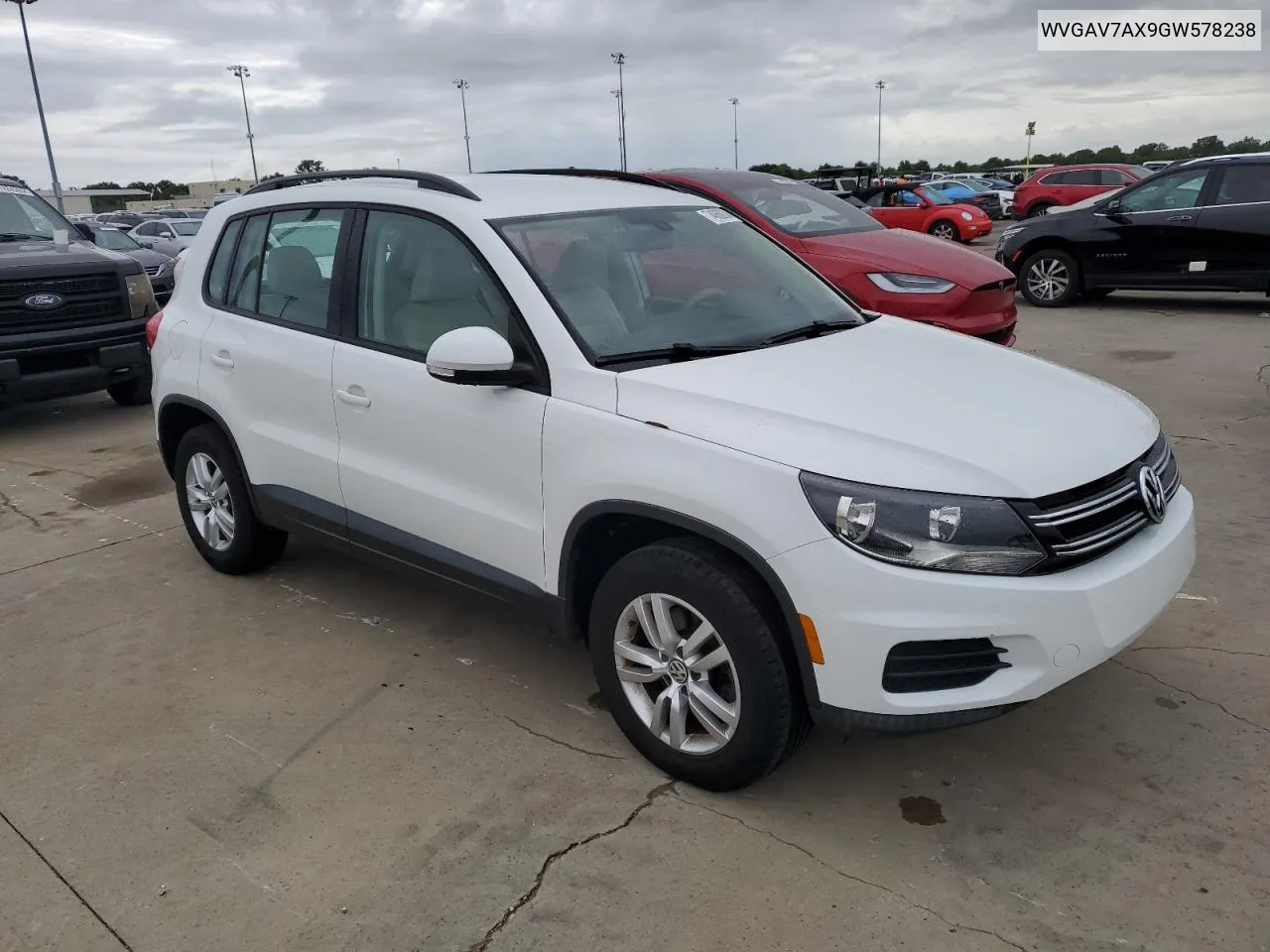 2016 Volkswagen Tiguan S VIN: WVGAV7AX9GW578238 Lot: 74868834