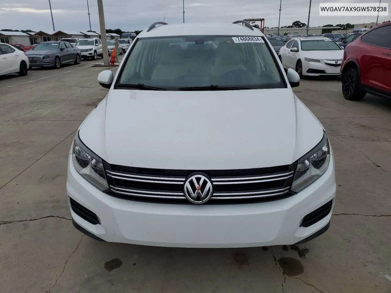 WVGAV7AX9GW578238 2016 Volkswagen Tiguan S