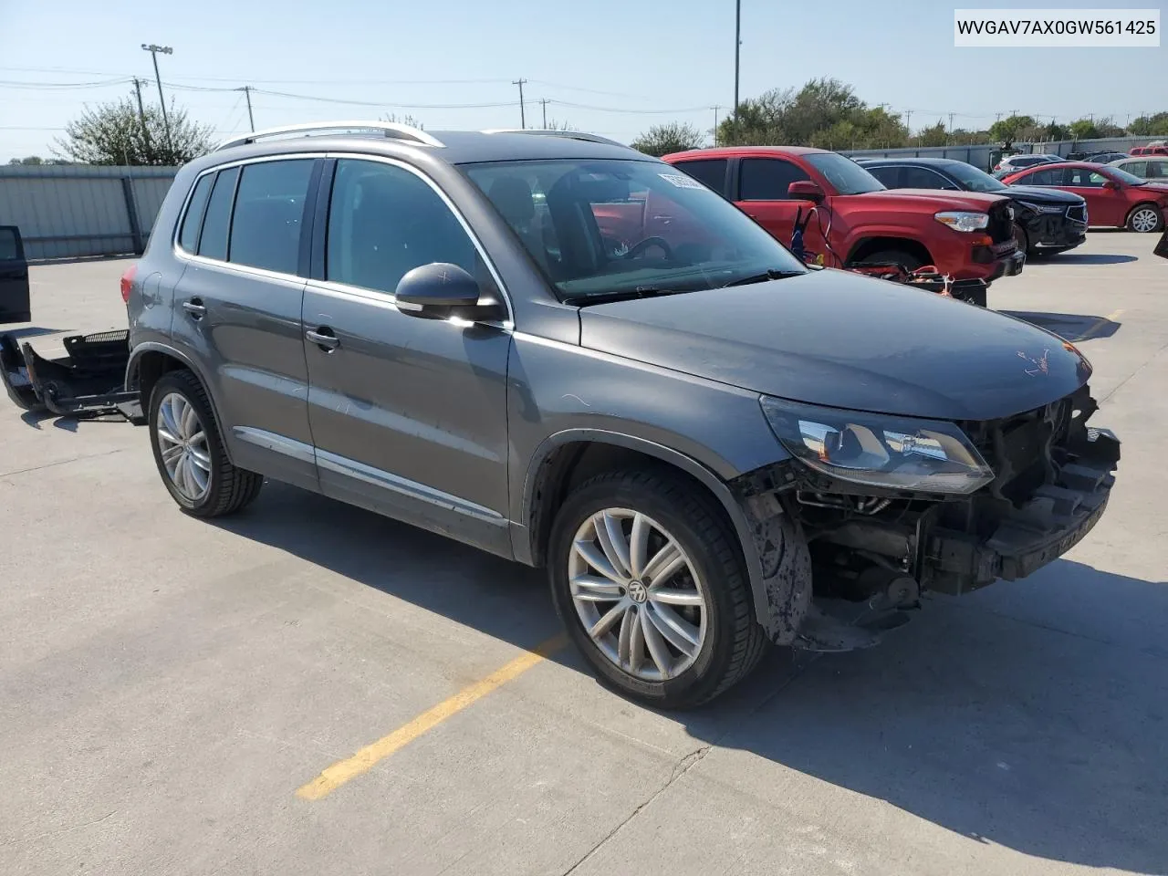 2016 Volkswagen Tiguan S VIN: WVGAV7AX0GW561425 Lot: 75267534