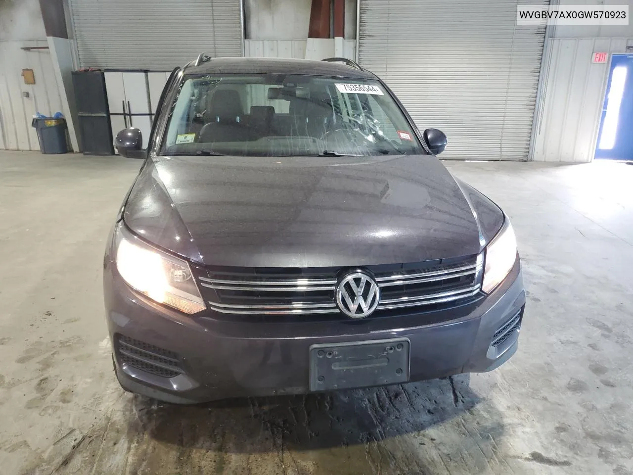 2016 Volkswagen Tiguan S VIN: WVGBV7AX0GW570923 Lot: 75356544