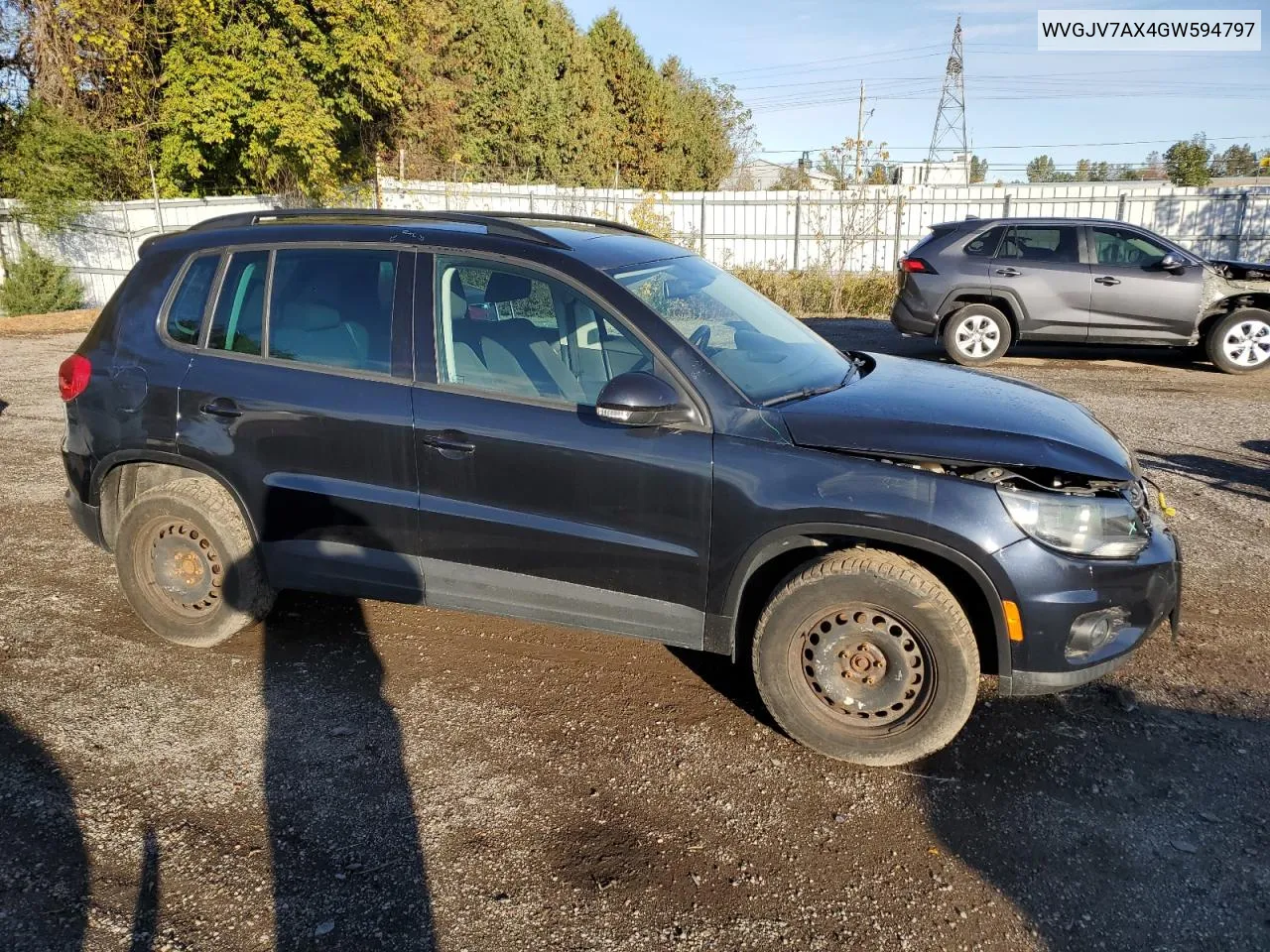 2016 Volkswagen Tiguan Comfortline VIN: WVGJV7AX4GW594797 Lot: 75360024