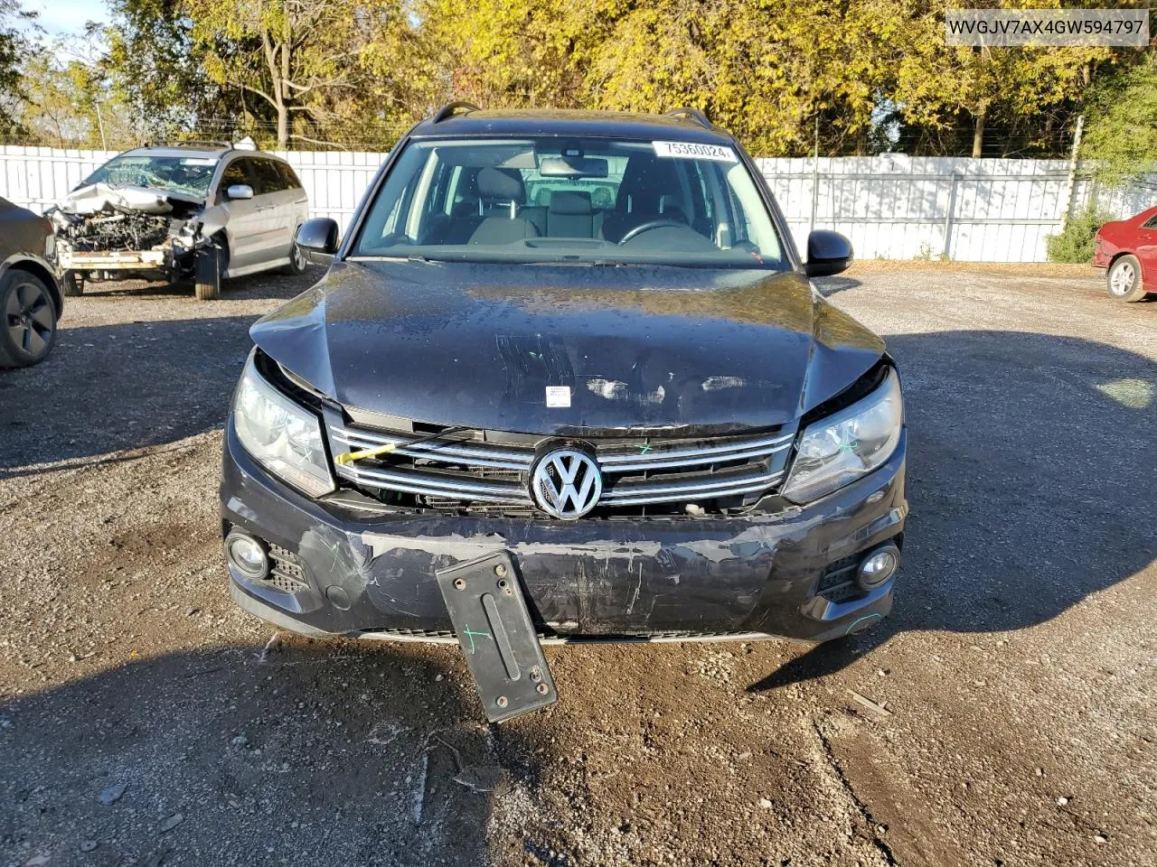 2016 Volkswagen Tiguan Comfortline VIN: WVGJV7AX4GW594797 Lot: 75360024