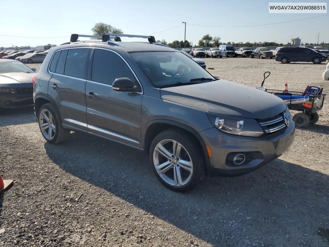 2016 Volkswagen Tiguan S VIN: WVGAV7AX2GW088515 Lot: 75644604