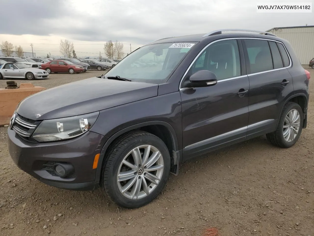 2016 Volkswagen Tiguan Comfortline VIN: WVGJV7AX7GW514182 Lot: 75755624