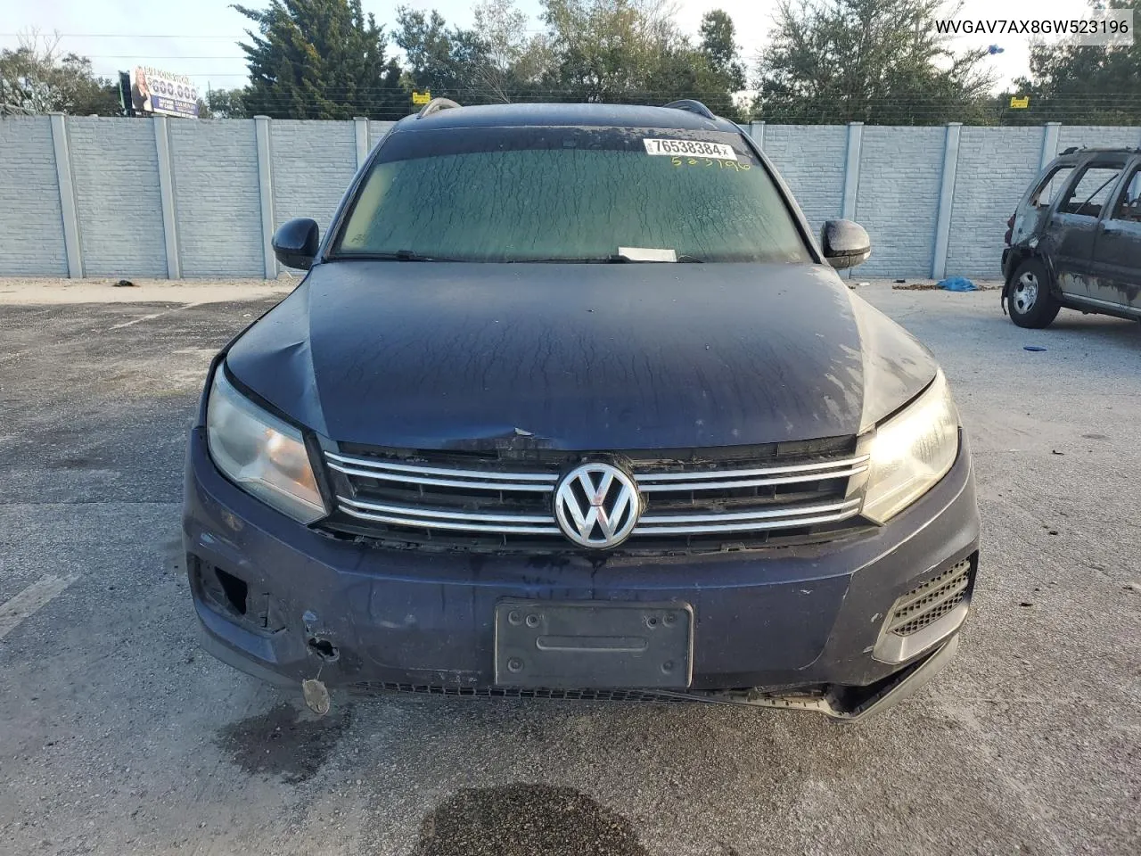 2016 Volkswagen Tiguan S VIN: WVGAV7AX8GW523196 Lot: 76538384