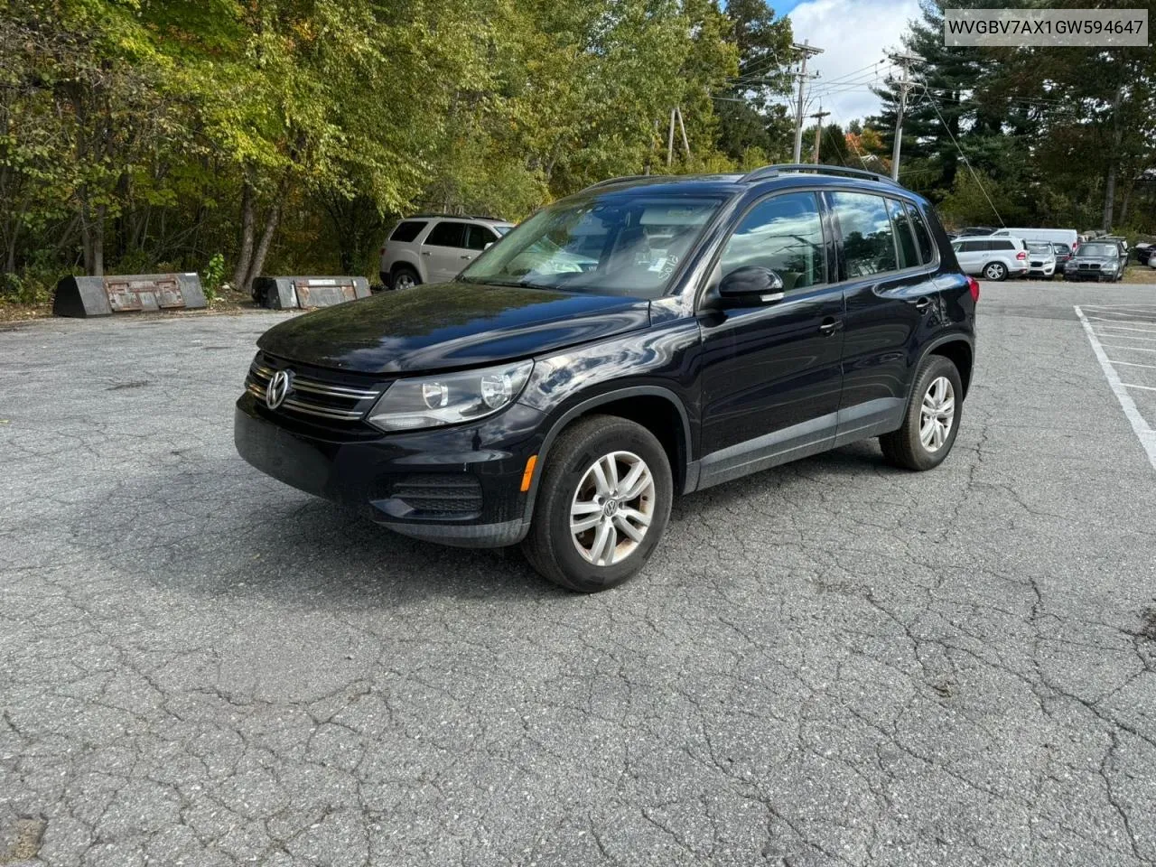 2016 Volkswagen Tiguan S VIN: WVGBV7AX1GW594647 Lot: 76844104