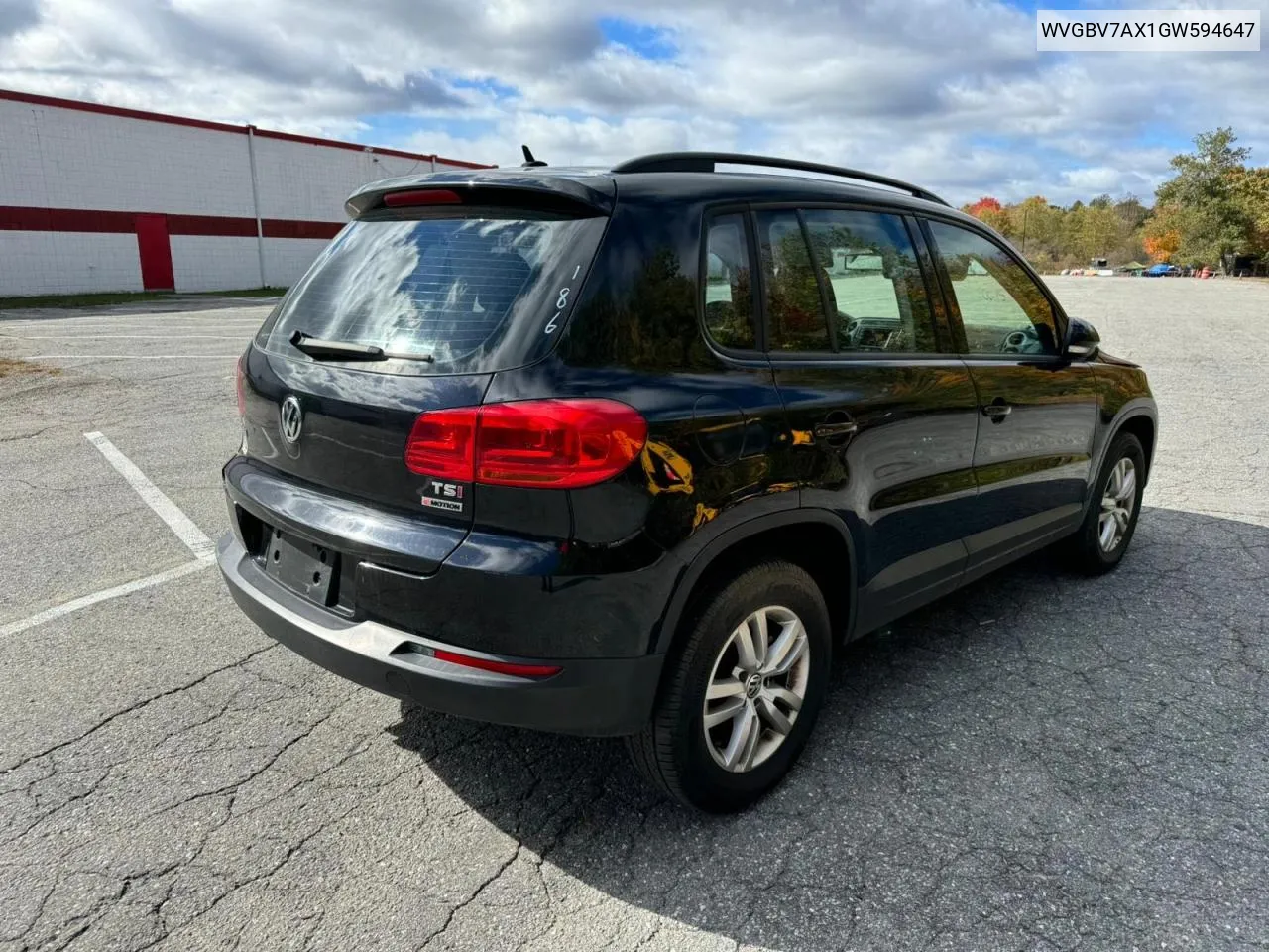 2016 Volkswagen Tiguan S VIN: WVGBV7AX1GW594647 Lot: 76844104