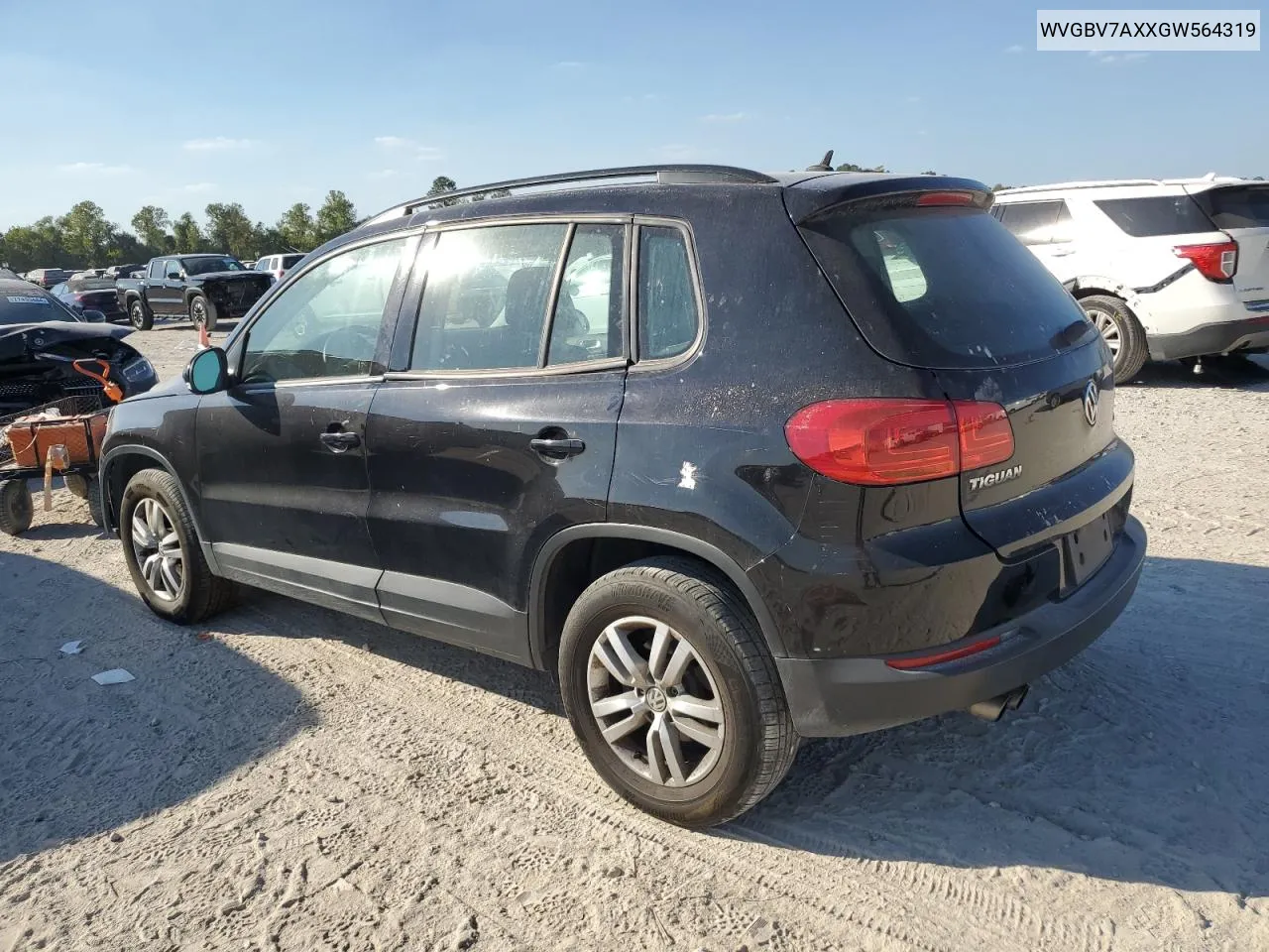 2016 Volkswagen Tiguan S VIN: WVGBV7AXXGW564319 Lot: 77123604