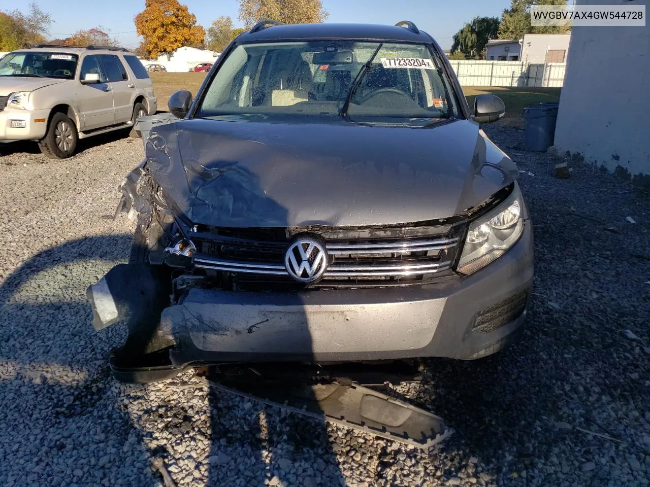 2016 Volkswagen Tiguan S VIN: WVGBV7AX4GW544728 Lot: 77233204