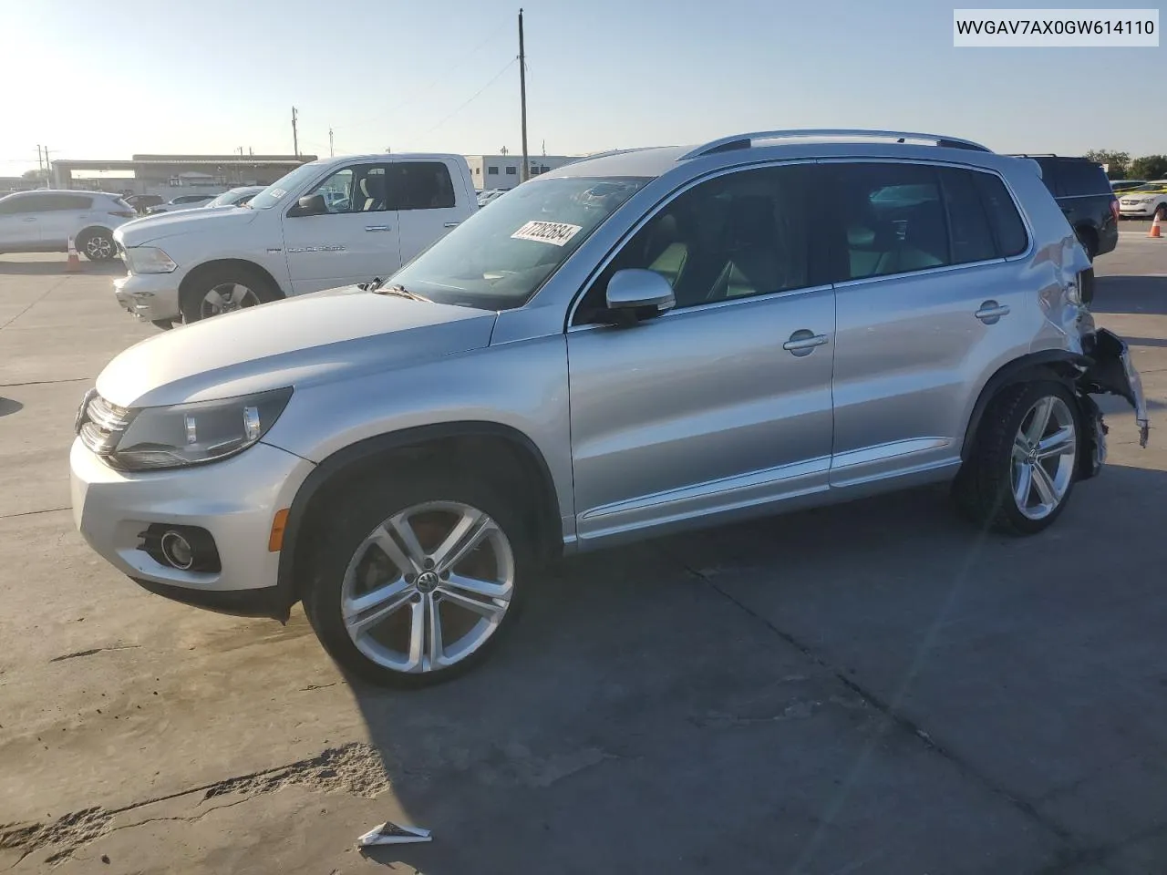 2016 Volkswagen Tiguan S VIN: WVGAV7AX0GW614110 Lot: 77282684