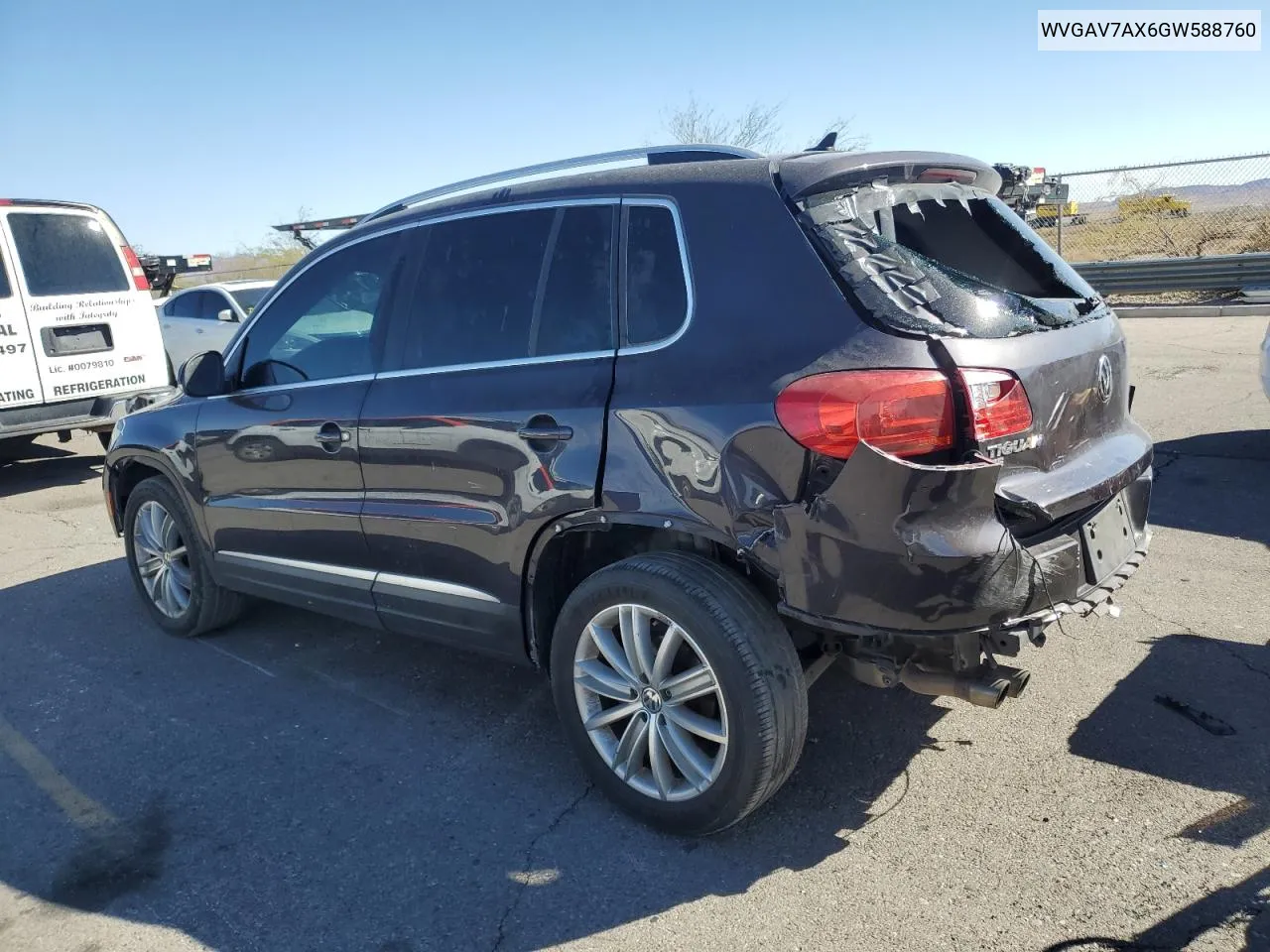 2016 Volkswagen Tiguan S VIN: WVGAV7AX6GW588760 Lot: 78012424