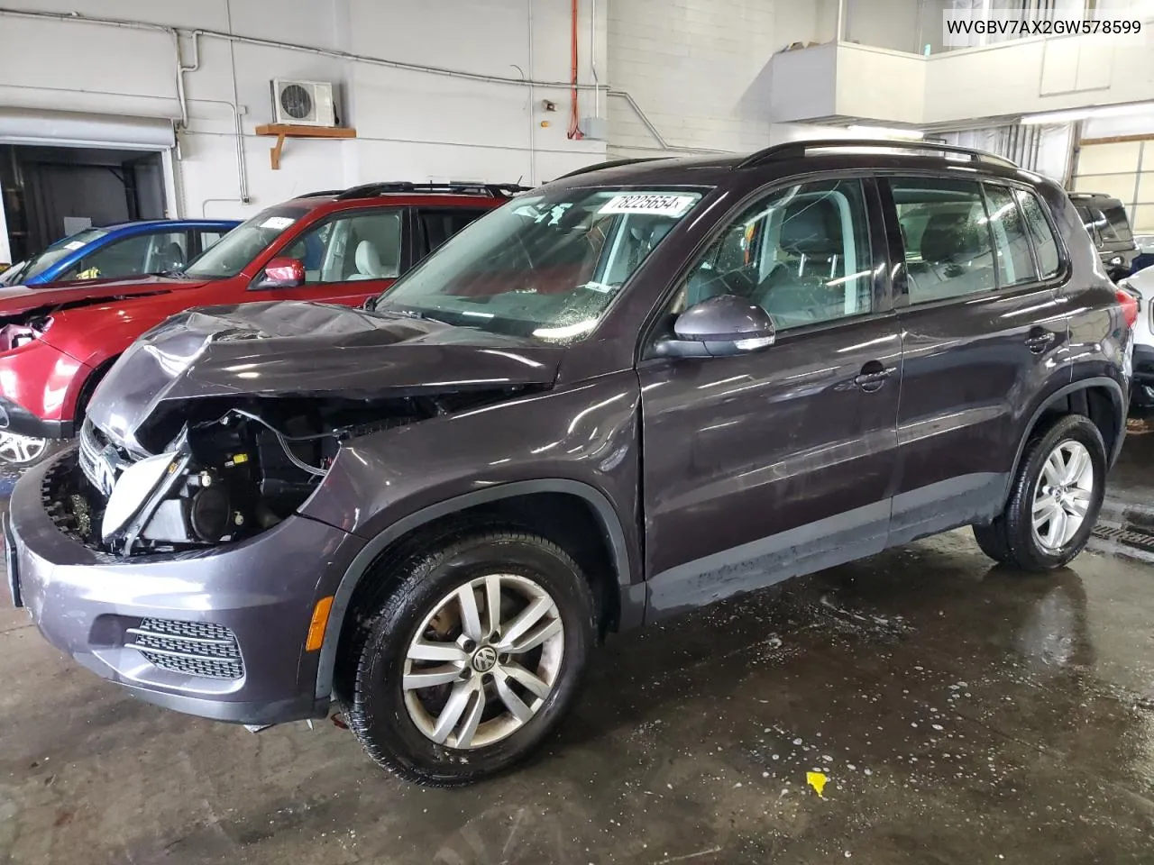 2016 Volkswagen Tiguan S VIN: WVGBV7AX2GW578599 Lot: 78225654