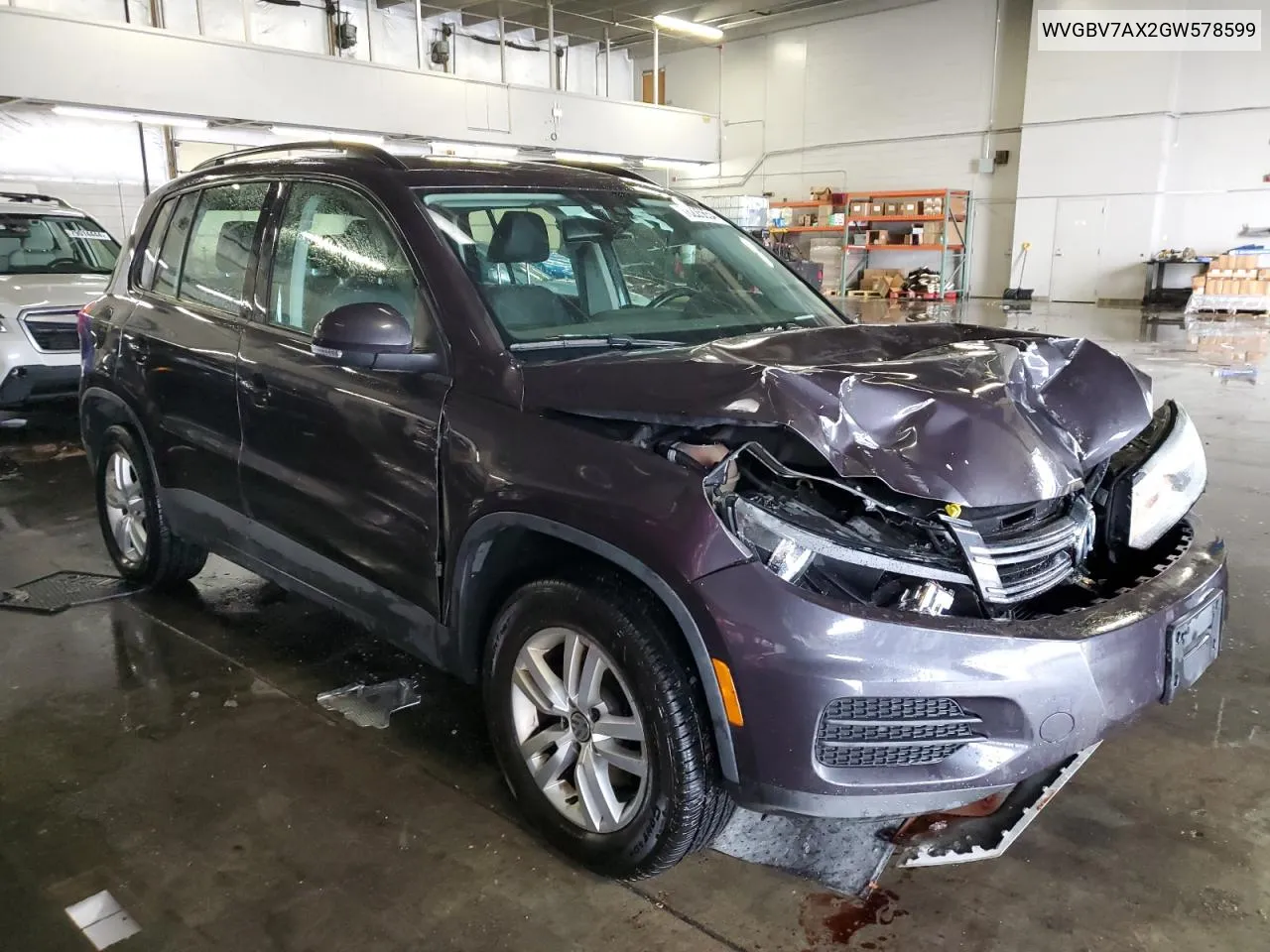 2016 Volkswagen Tiguan S VIN: WVGBV7AX2GW578599 Lot: 78225654