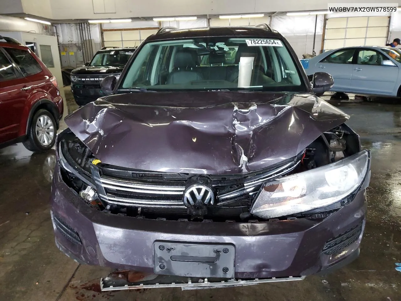 2016 Volkswagen Tiguan S VIN: WVGBV7AX2GW578599 Lot: 78225654