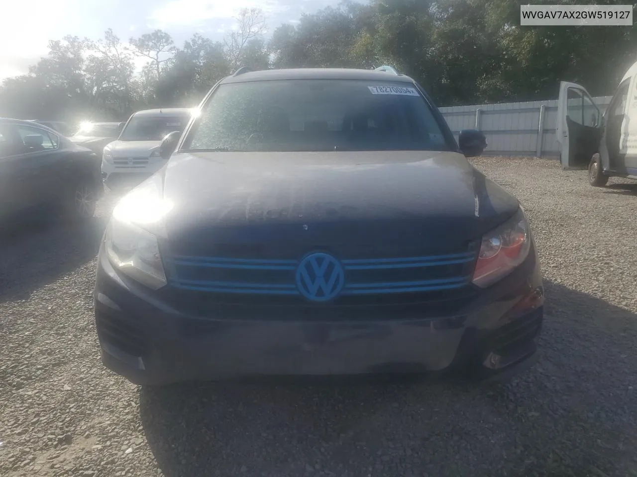 2016 Volkswagen Tiguan S VIN: WVGAV7AX2GW519127 Lot: 78270054