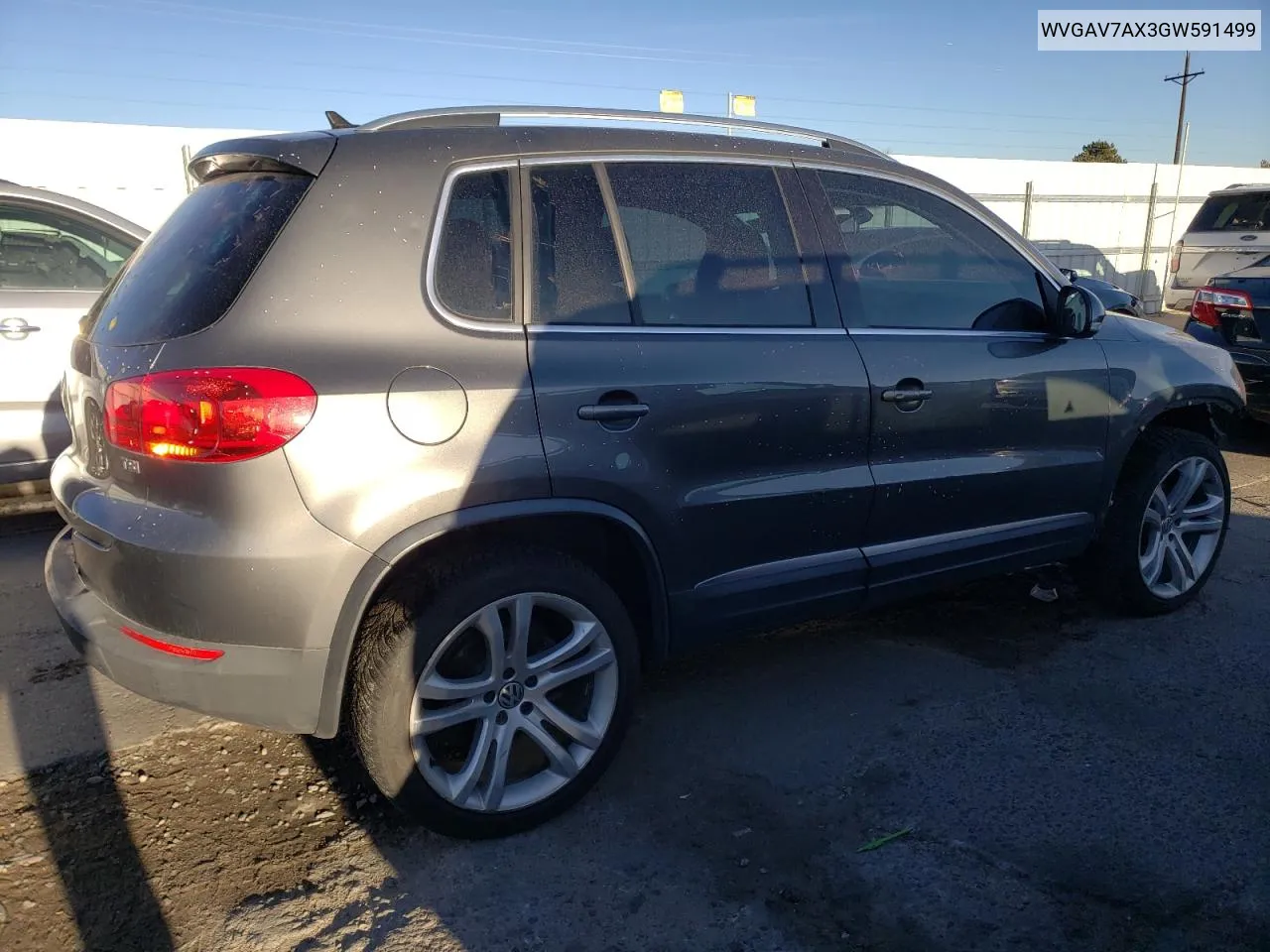 2016 Volkswagen Tiguan S VIN: WVGAV7AX3GW591499 Lot: 78415924