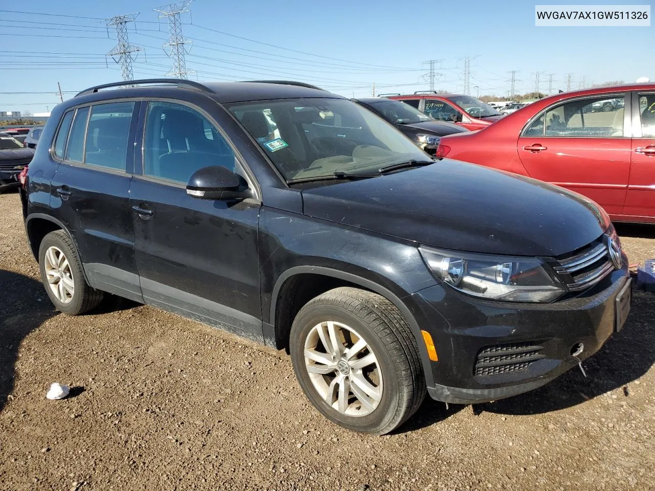 2016 Volkswagen Tiguan S VIN: WVGAV7AX1GW511326 Lot: 78614054