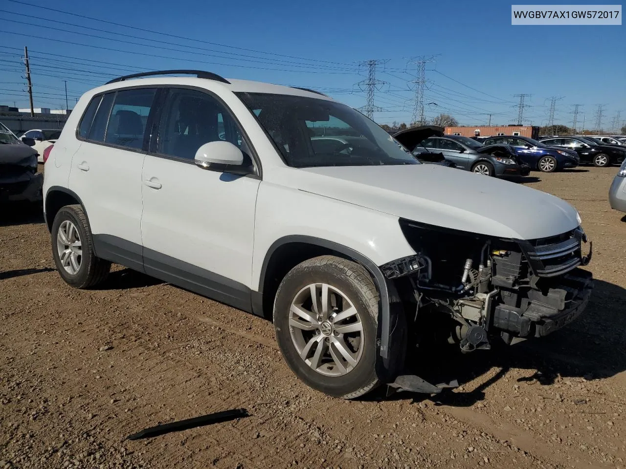 2016 Volkswagen Tiguan S VIN: WVGBV7AX1GW572017 Lot: 78784574