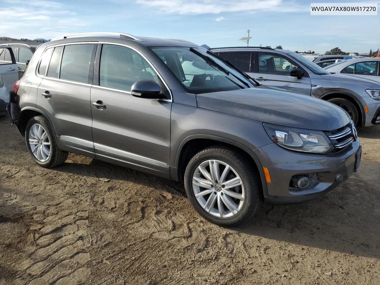 2016 Volkswagen Tiguan S VIN: WVGAV7AX8GW517270 Lot: 79560044