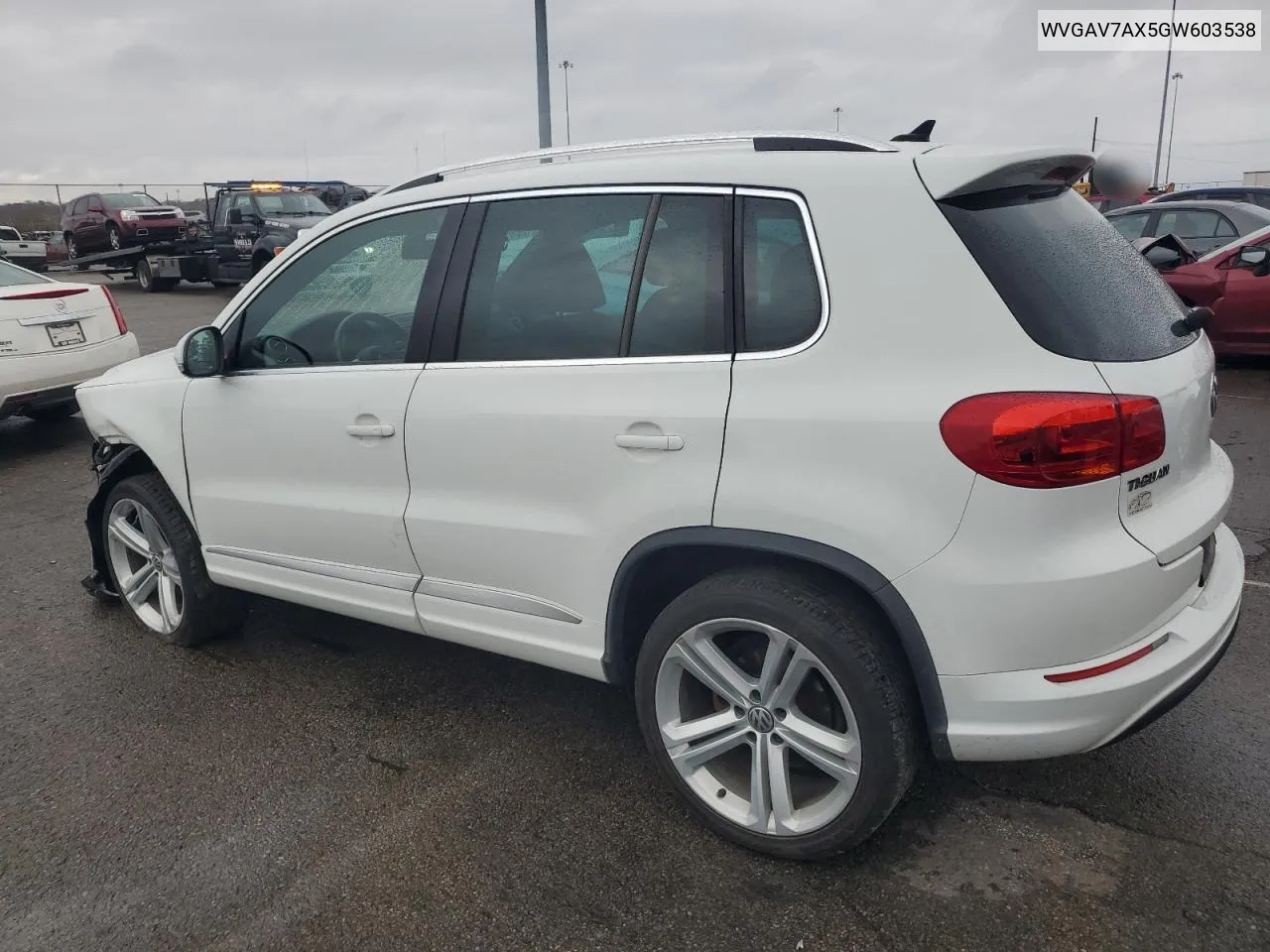 2016 Volkswagen Tiguan S VIN: WVGAV7AX5GW603538 Lot: 79684654