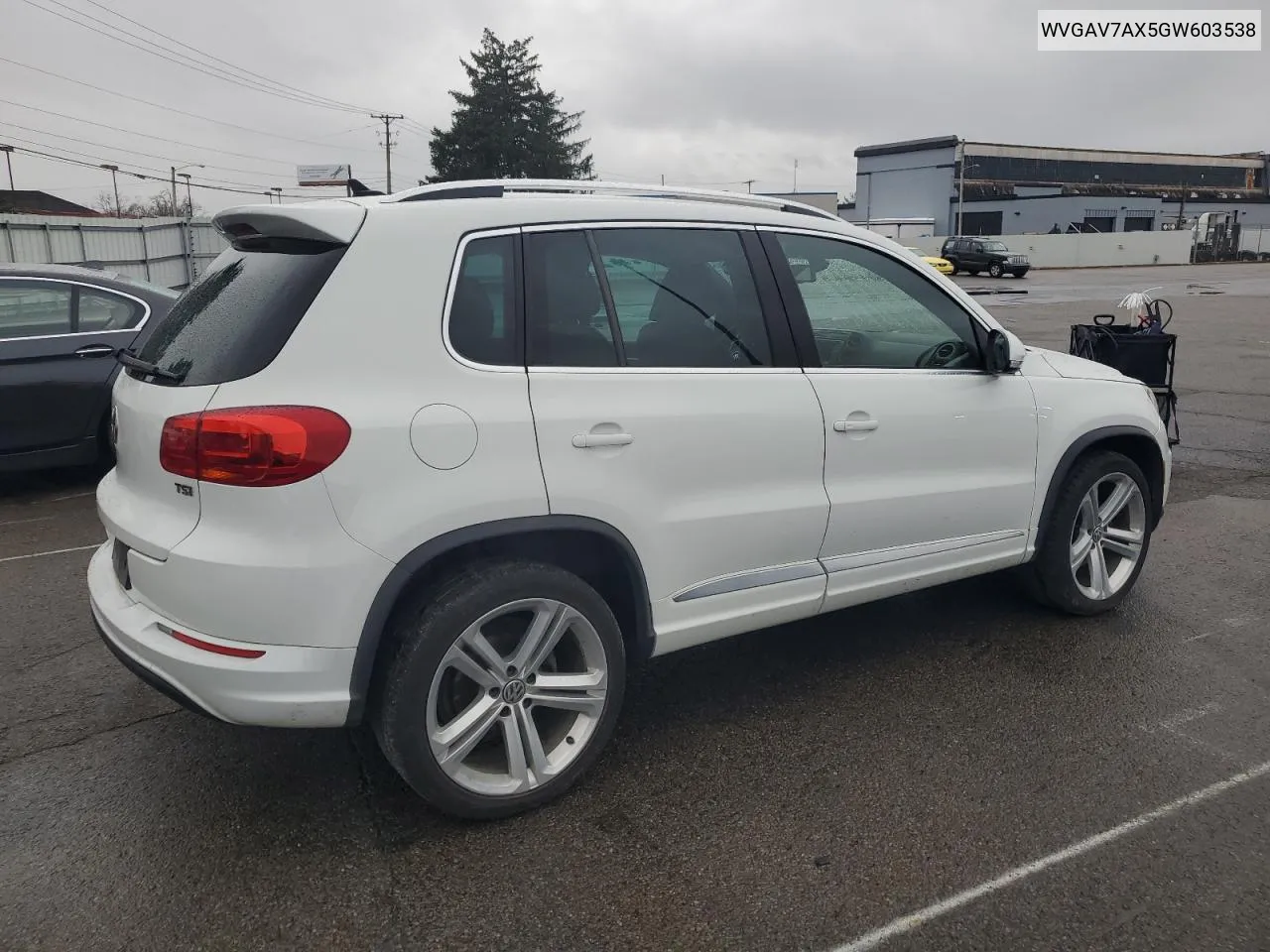 2016 Volkswagen Tiguan S VIN: WVGAV7AX5GW603538 Lot: 79684654