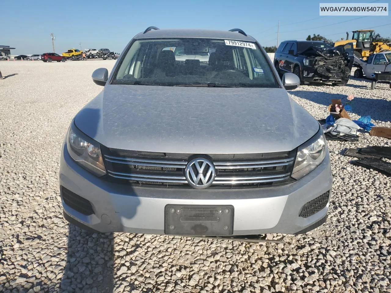 2016 Volkswagen Tiguan S VIN: WVGAV7AX8GW540774 Lot: 79912974