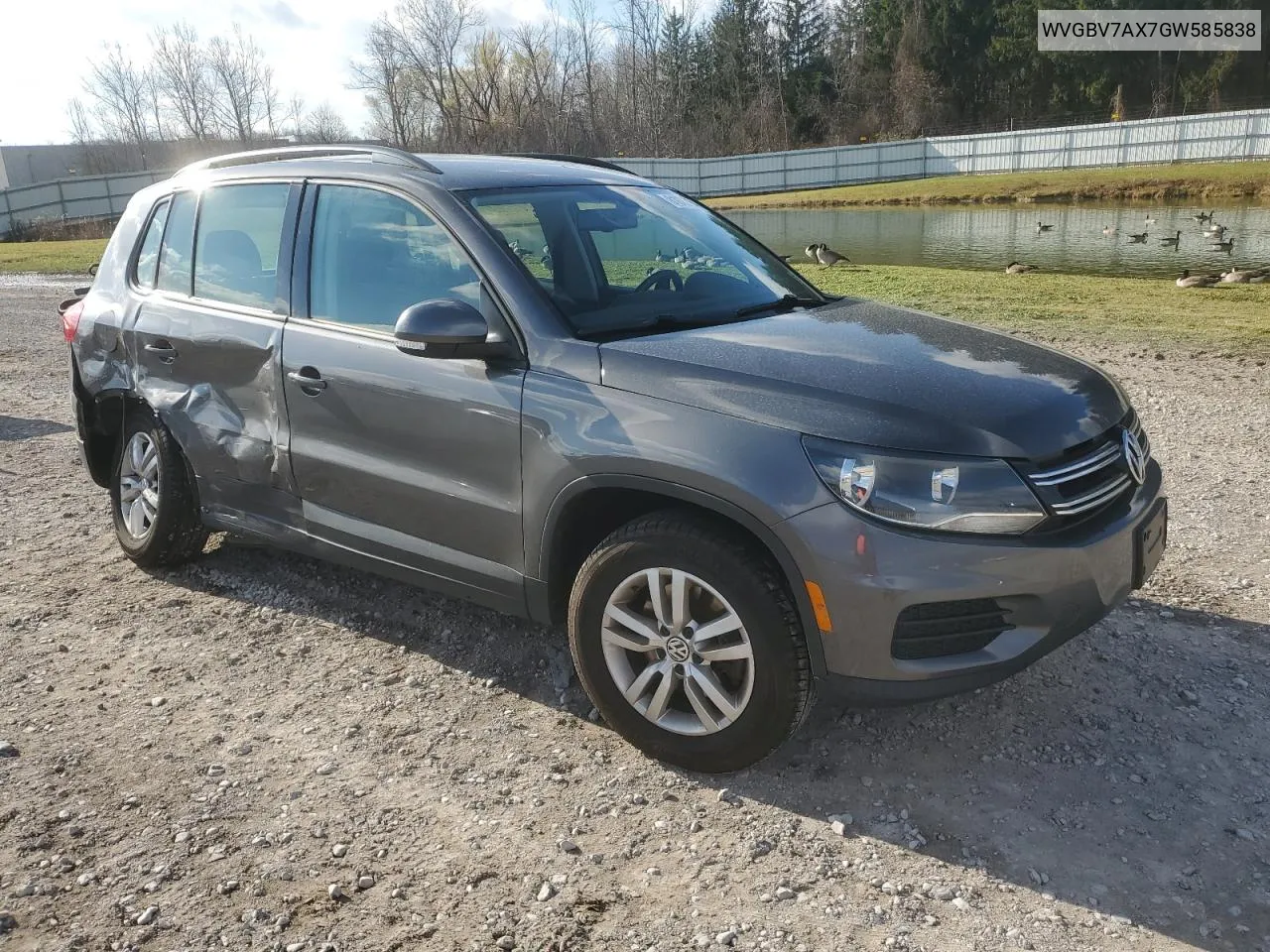 2016 Volkswagen Tiguan S VIN: WVGBV7AX7GW585838 Lot: 81073264