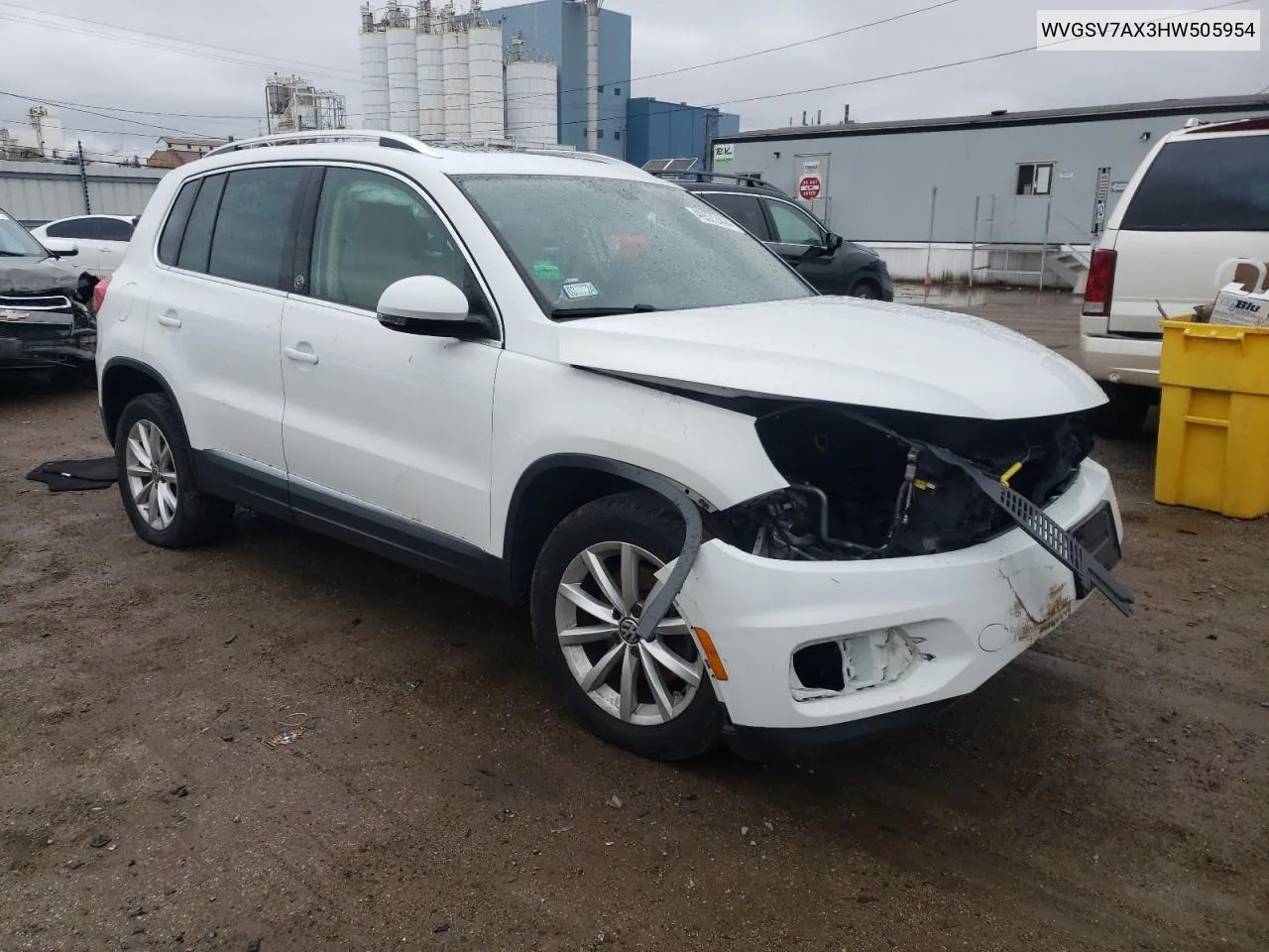 2017 Volkswagen Tiguan Wolfsburg VIN: WVGSV7AX3HW505954 Lot: 49572444