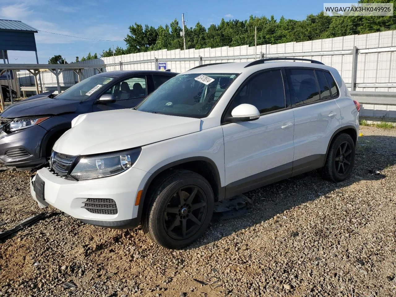 2017 Volkswagen Tiguan S VIN: WVGAV7AX3HK049926 Lot: 57478514