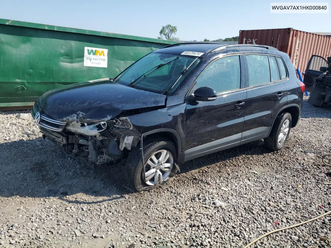 2017 Volkswagen Tiguan S VIN: WVGAV7AX1HK000840 Lot: 66129474