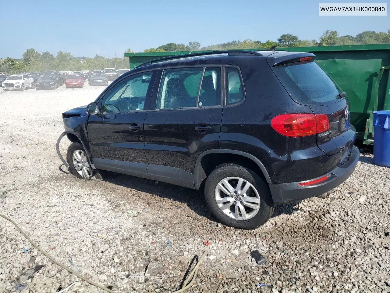 WVGAV7AX1HK000840 2017 Volkswagen Tiguan S