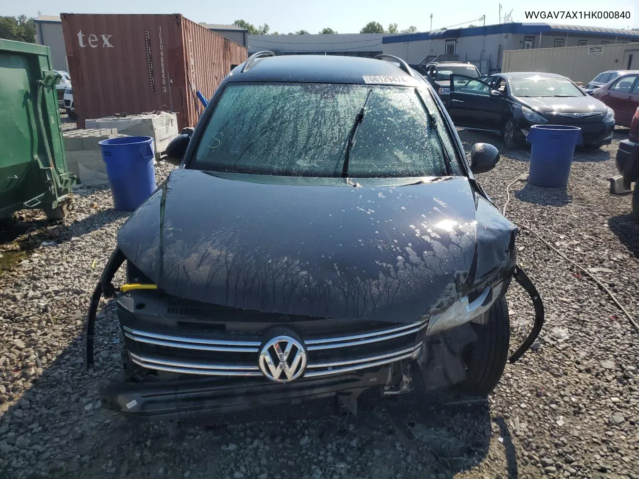 2017 Volkswagen Tiguan S VIN: WVGAV7AX1HK000840 Lot: 66129474