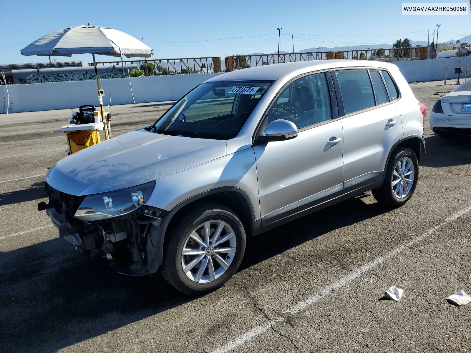 2017 Volkswagen Tiguan S VIN: WVGAV7AX2HK050968 Lot: 67316704