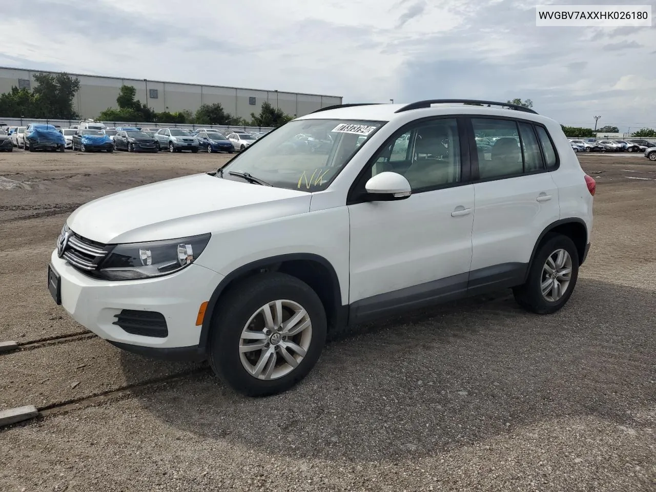 2017 Volkswagen Tiguan S VIN: WVGBV7AXXHK026180 Lot: 71373794