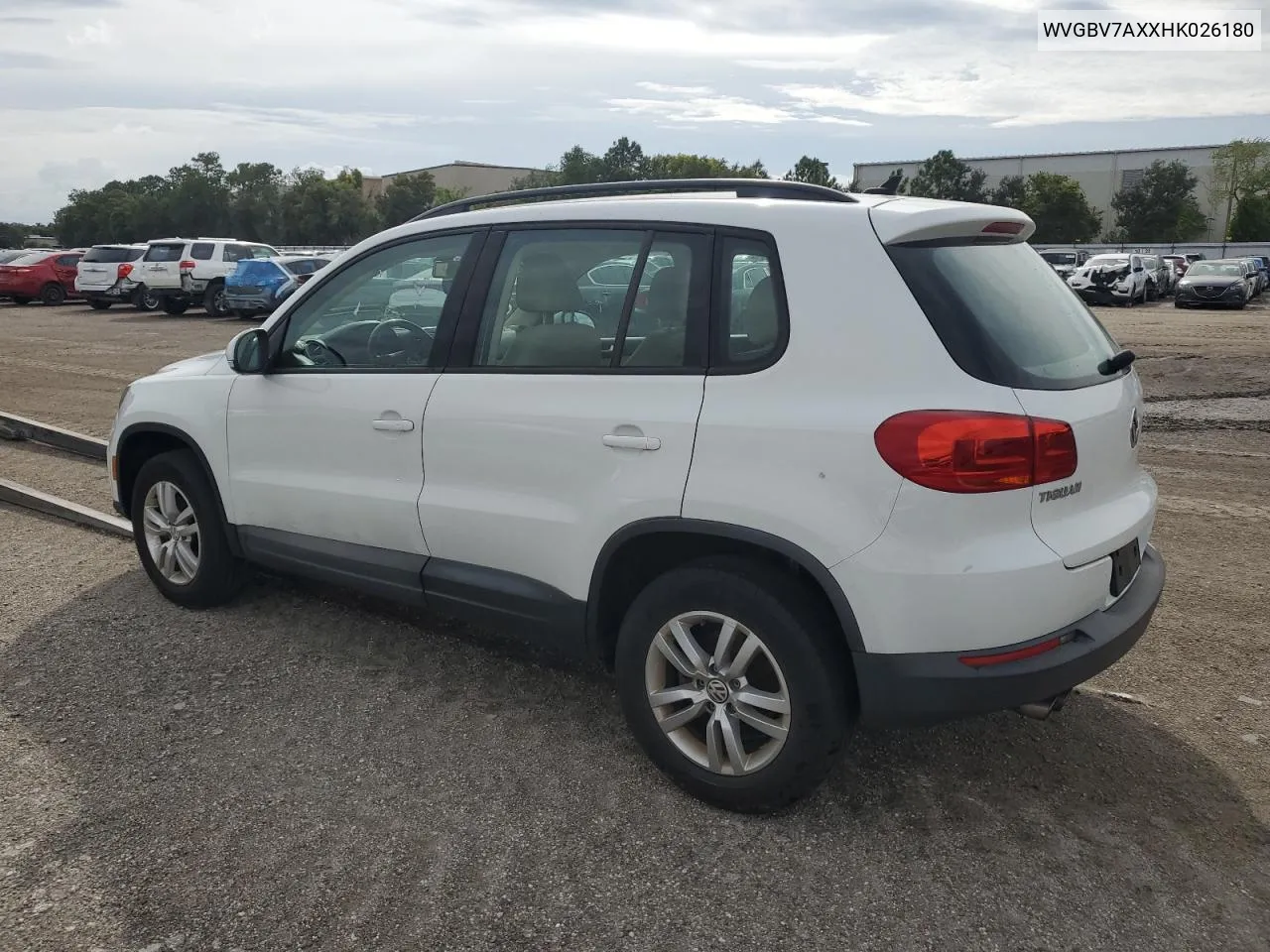 2017 Volkswagen Tiguan S VIN: WVGBV7AXXHK026180 Lot: 71373794