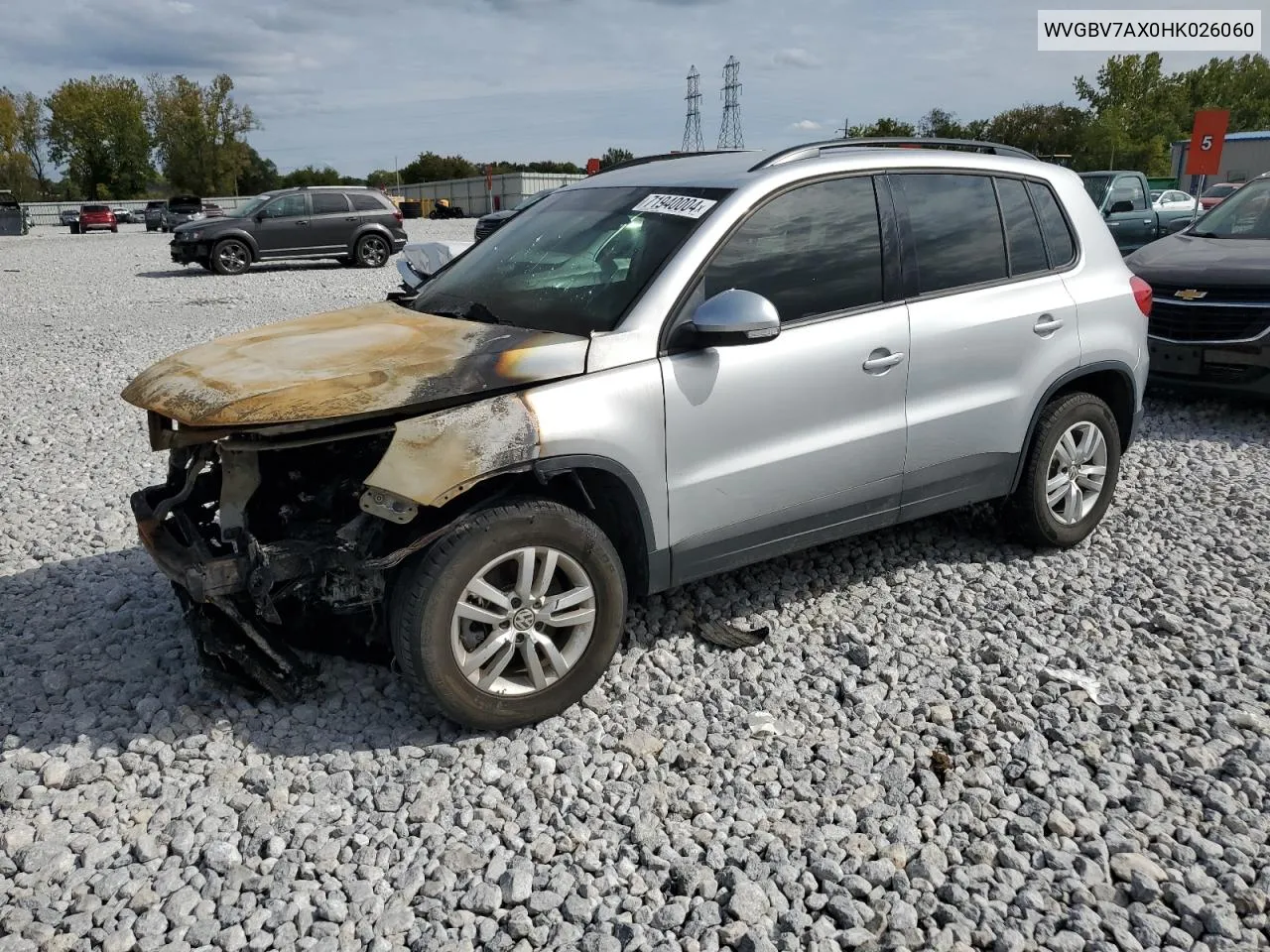 2017 Volkswagen Tiguan S VIN: WVGBV7AX0HK026060 Lot: 71940004