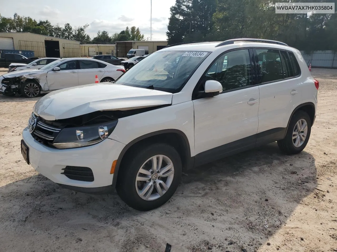 2017 Volkswagen Tiguan S VIN: WVGAV7AX7HK035804 Lot: 72218034