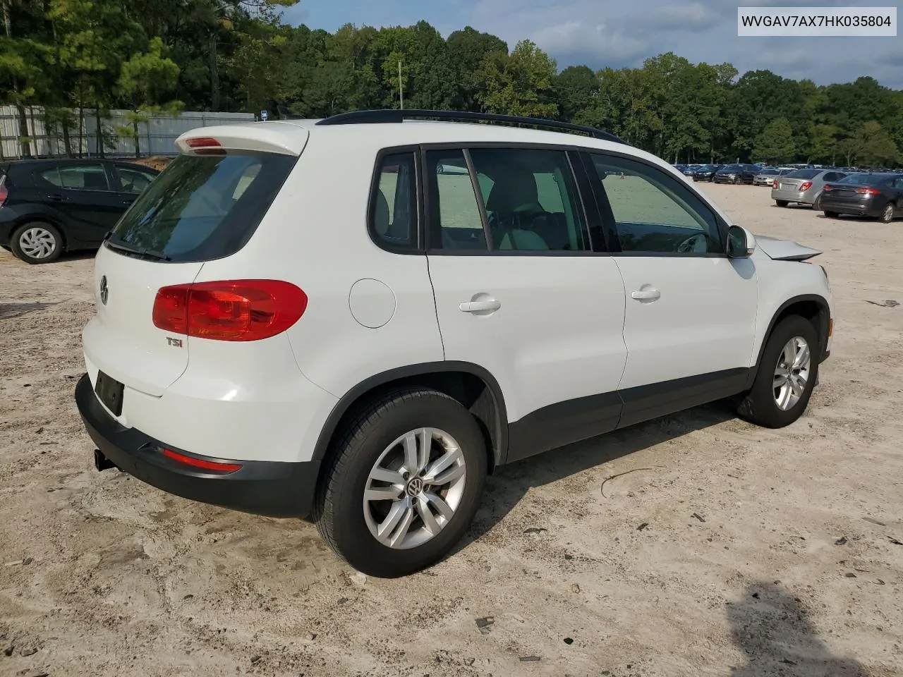 2017 Volkswagen Tiguan S VIN: WVGAV7AX7HK035804 Lot: 72218034